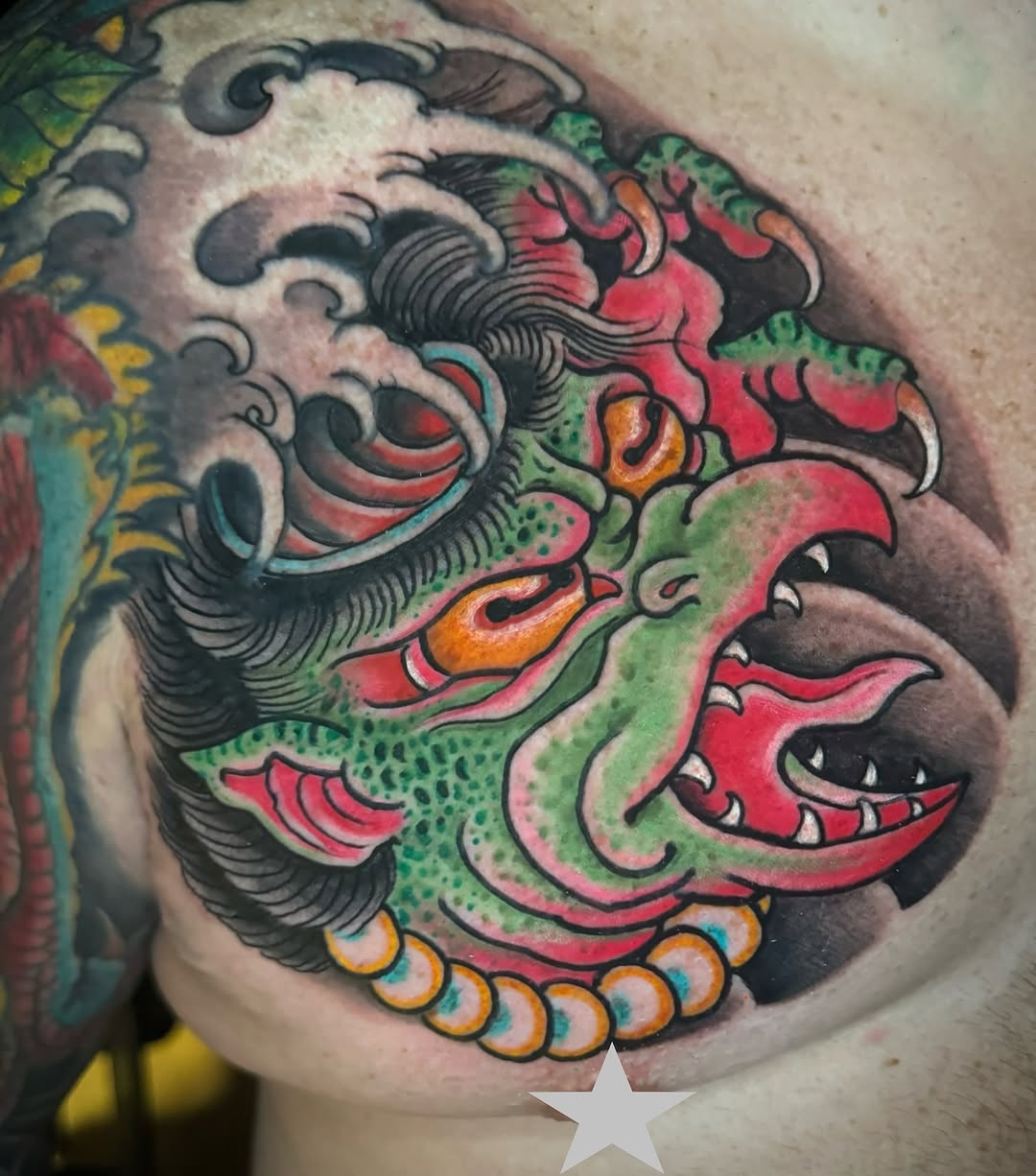 Tattoo by @nickcarusotattoo — japanese_irezumi, black_and_grey