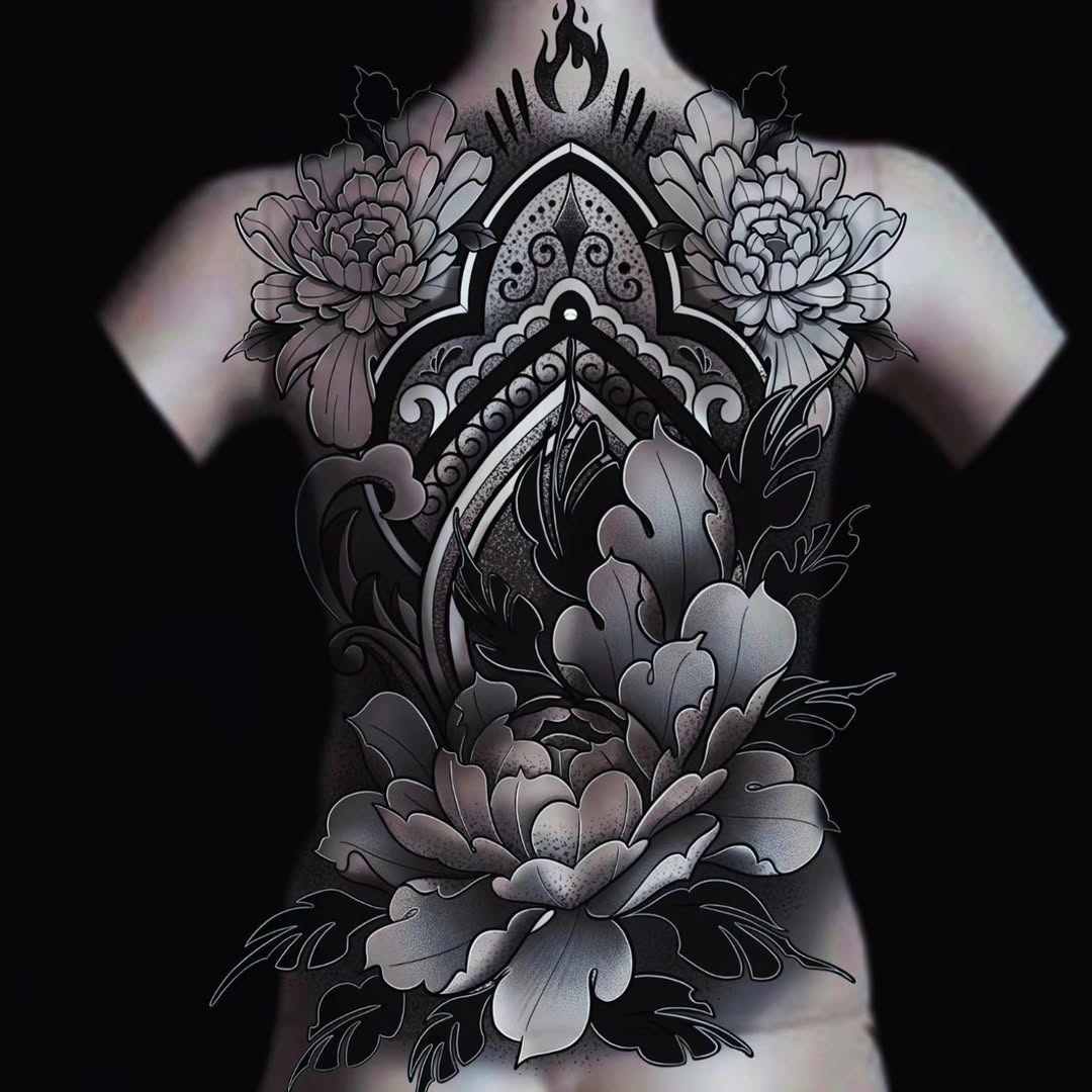 Tattoo by @cre8tionsink — japanese_irezumi, black_and_grey