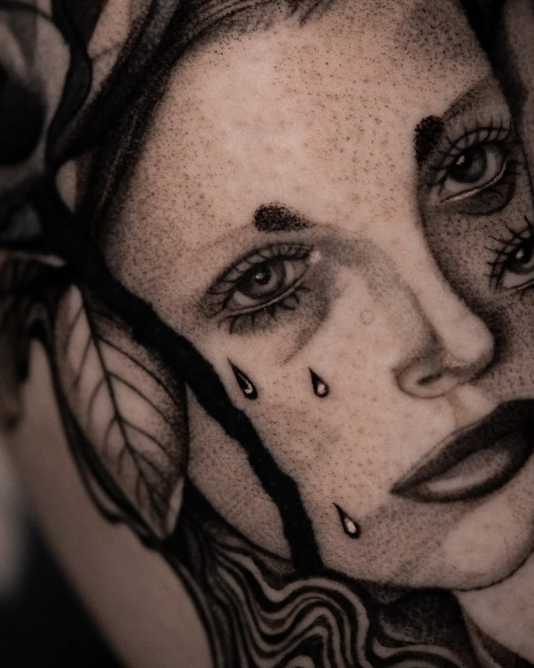 Tattoo by @bluebird.ink β realism, dotwork