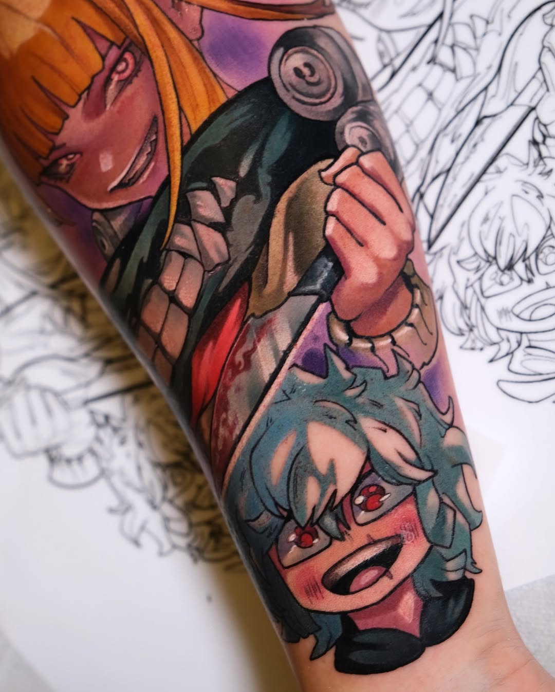 Tattoo by @harleytattooartist β anime