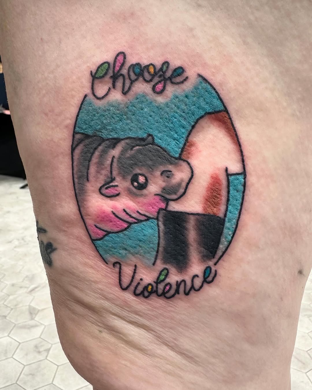 Tattoo by @nickihoverson — illustrative, lettering_script