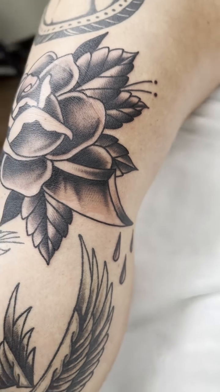 Tattoo by @dodgetattoos โ neo_traditional, black_and_grey