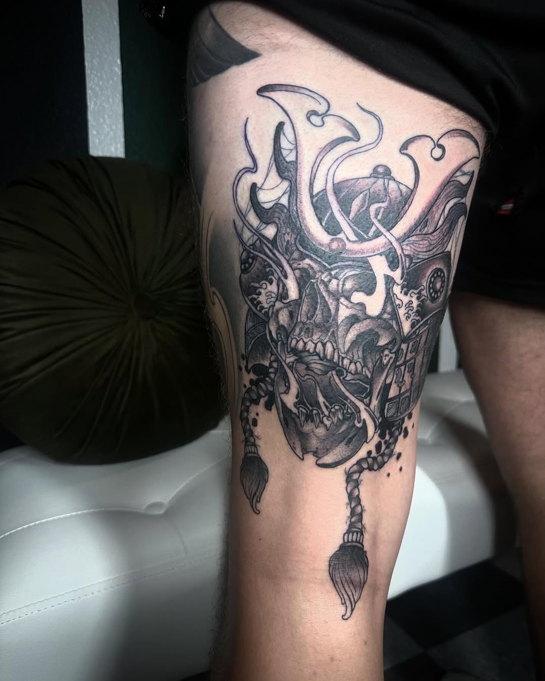 Tattoo by @_inked_ann_ — black_and_grey, dark_realism