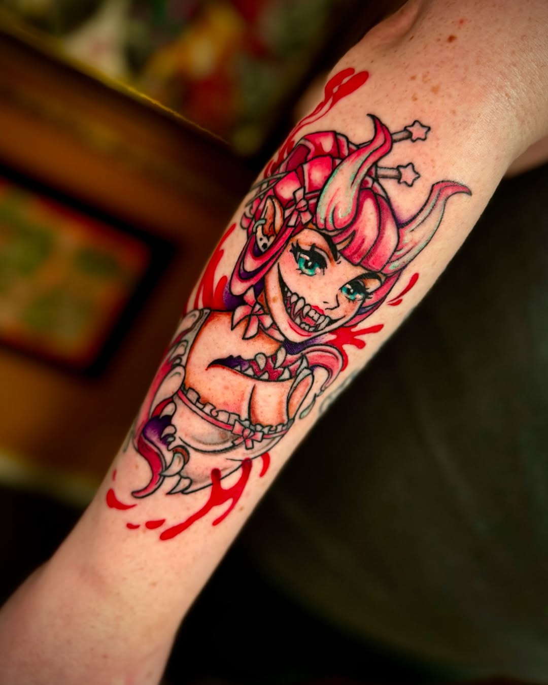 Tattoo by @silverie_inks — new_school, trash_polka