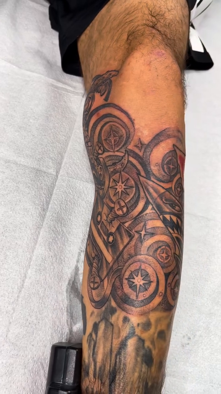 Tattoo by @chipitattoos — geometric, black_and_grey