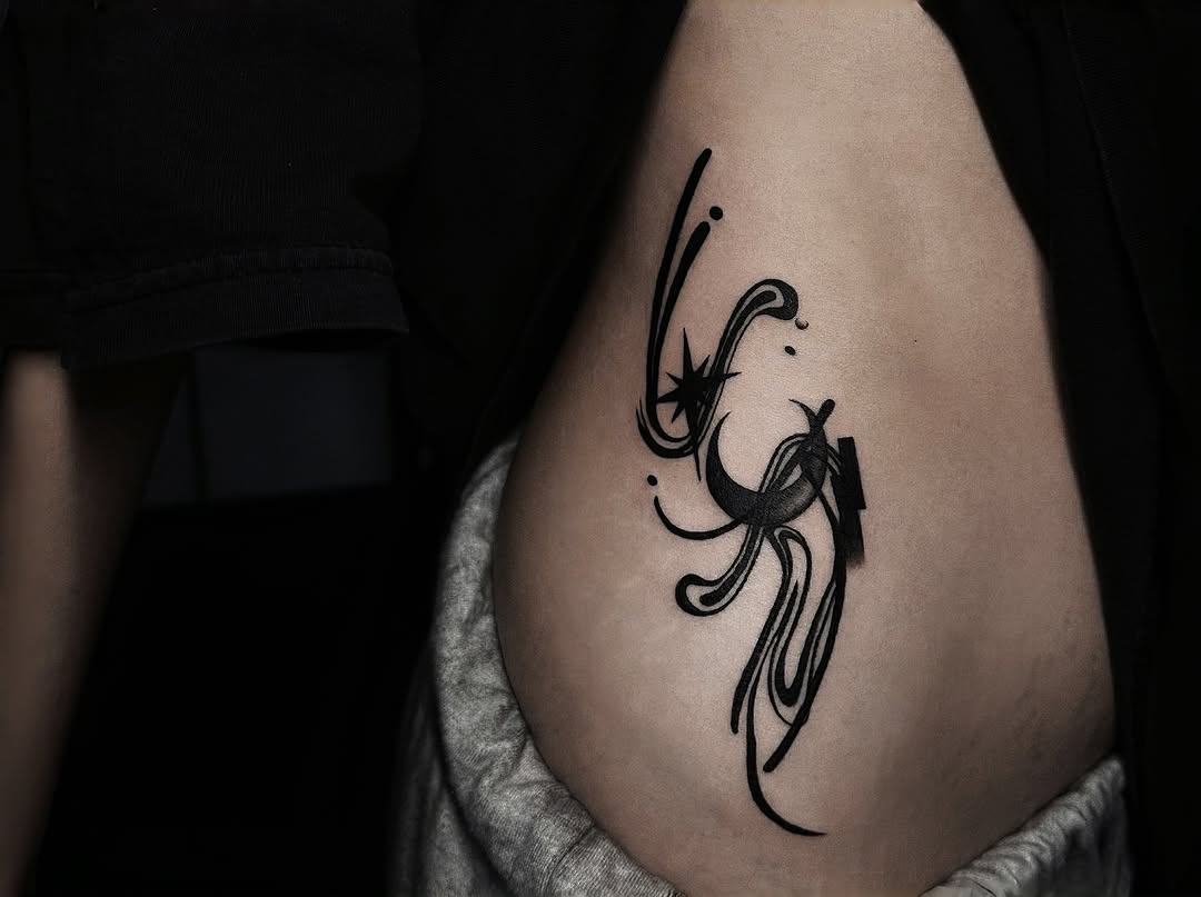 Tattoo by @gaoq.tattoo — blackwork, abstract
