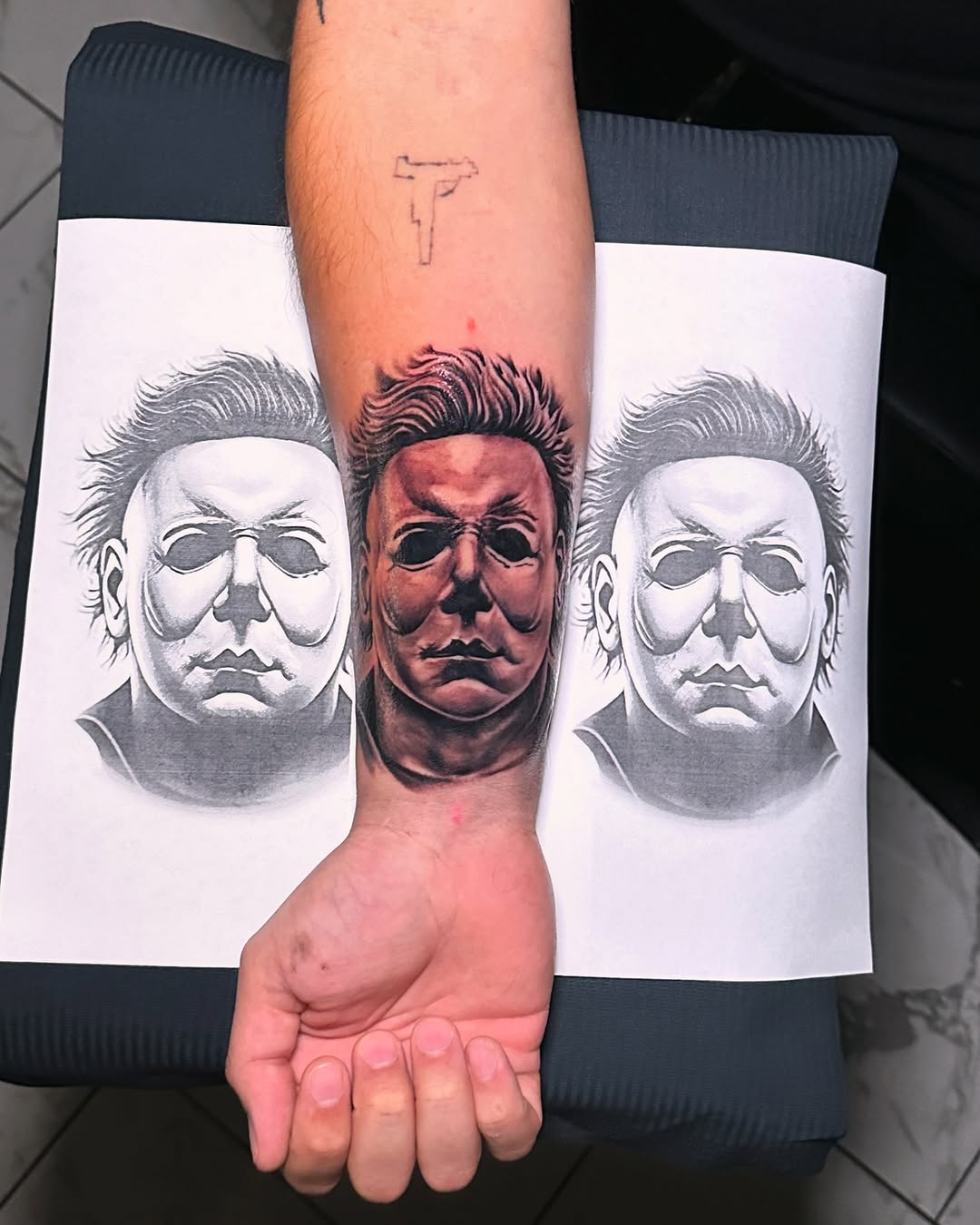Tattoo by @aztec_tatt — realism, black_and_grey