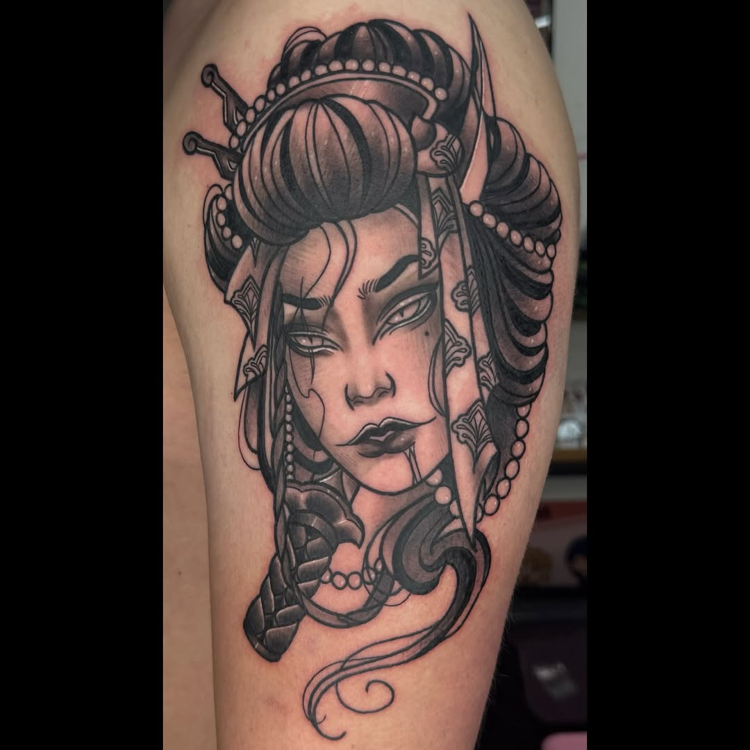 Tattoo by @figucciart — black_and_grey, chicano