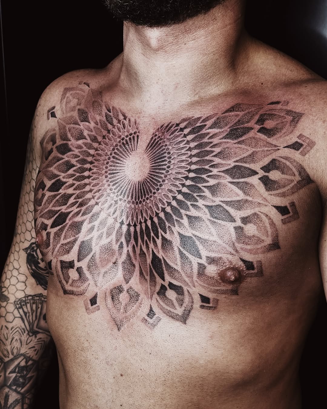 Tattoo by @deathlyill_tattoos β geometric, dotwork