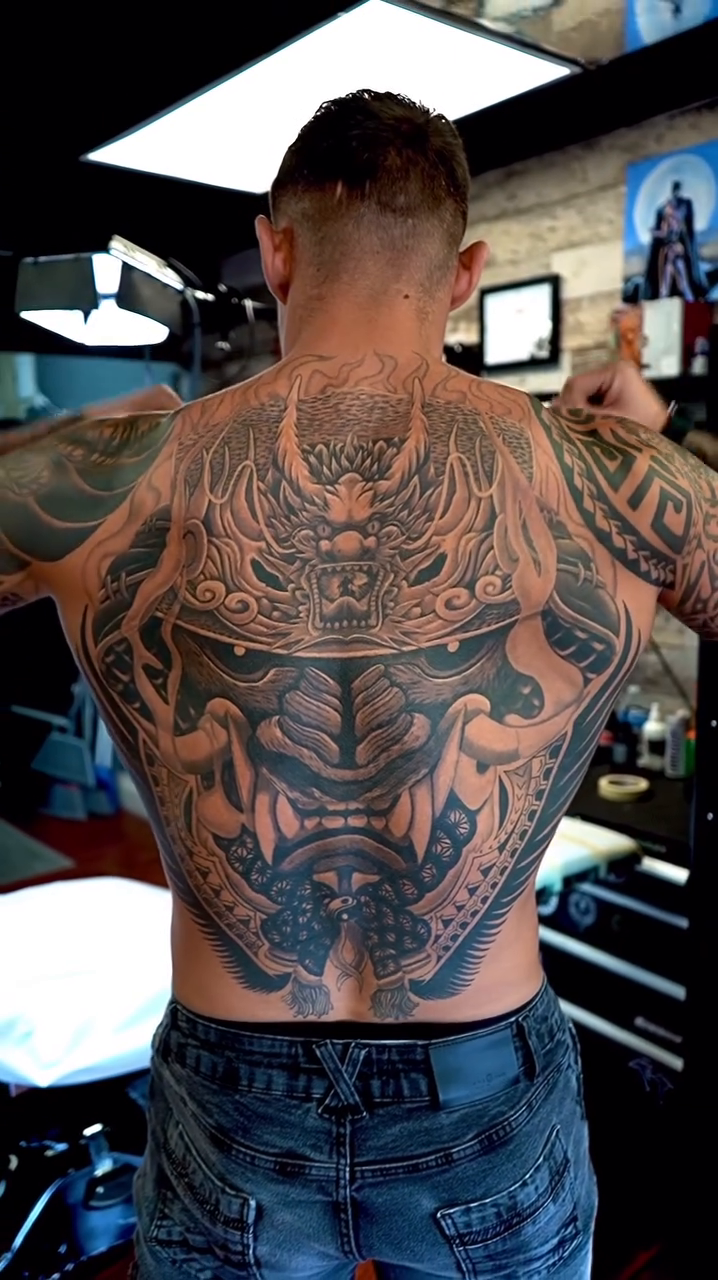 Tattoo by @tattoosbyra_ โ japanese_irezumi, black_and_grey