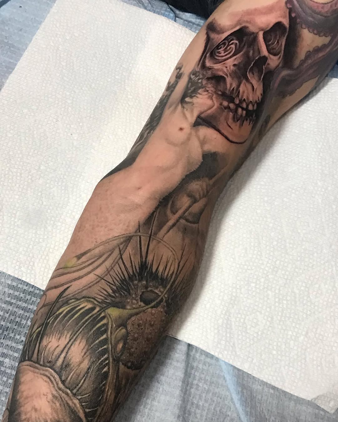 Tattoo by @doctorze — black_and_grey, realism