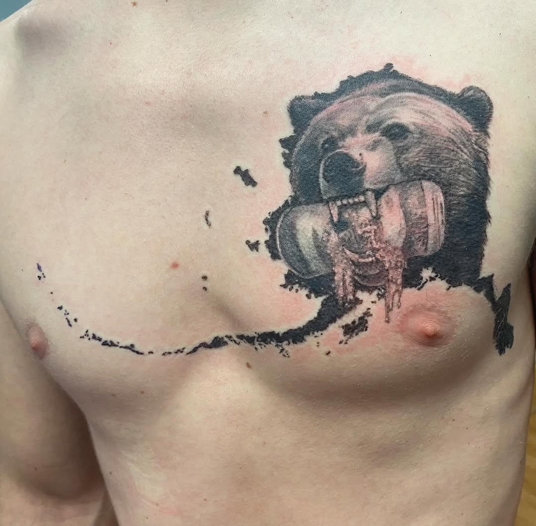 Tattoo by @tattyblasting — realism, black_and_grey