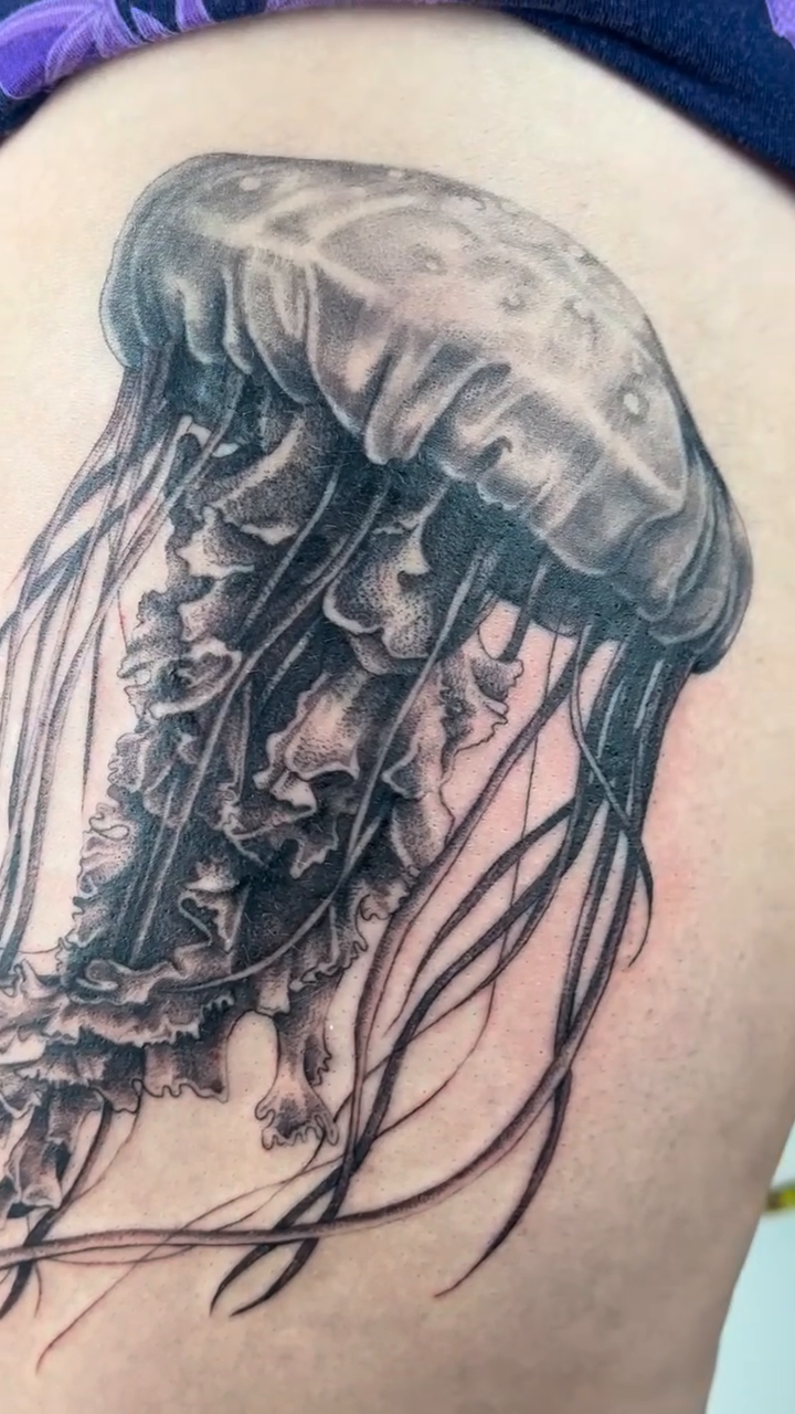 Tattoo by @artbyalyssacarbonara — realism, black_and_grey