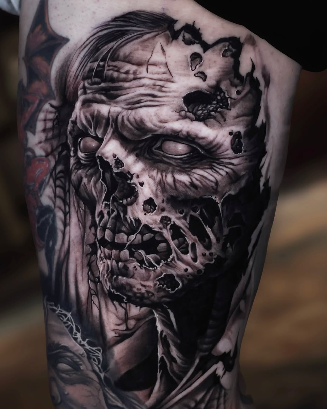 Tattoo by @tonyfranktattoos — realism, dark_realism