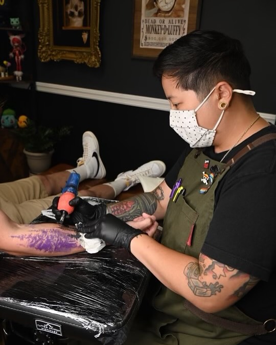 Tattoo by @panda13tattoos — illustrative, black_and_grey