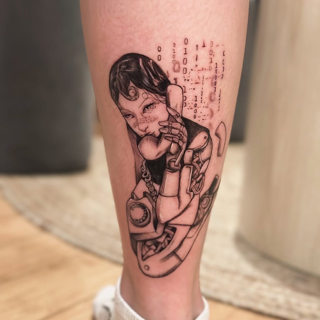 Tattoo by @kuropink_tattoo — black_and_grey, realism