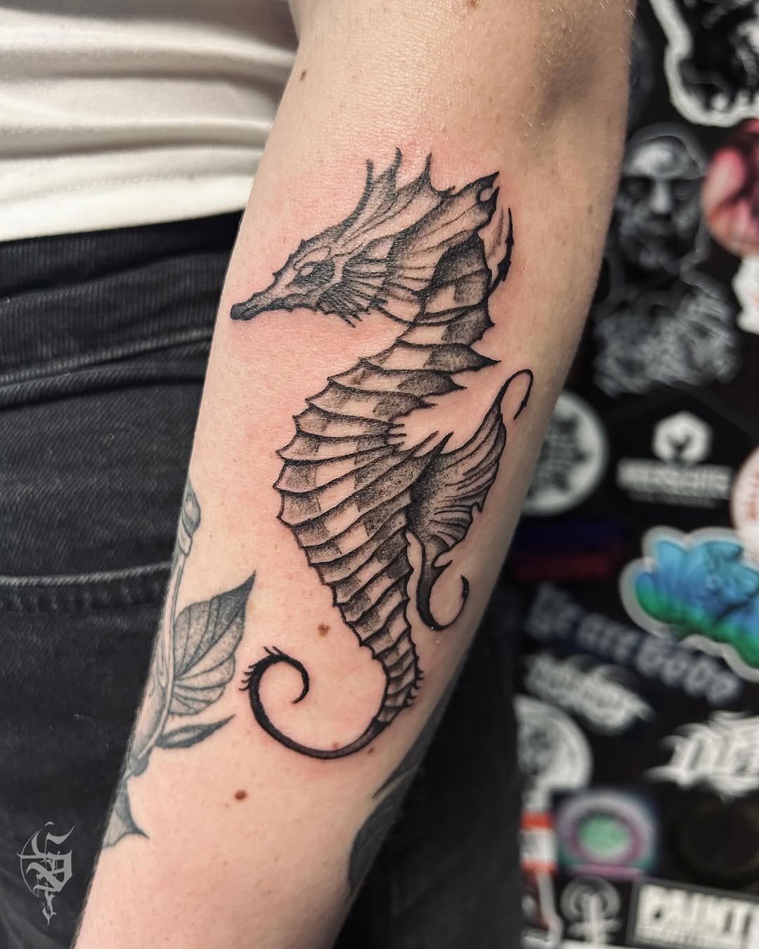 Tattoo by @foxhead_tattoo — black_and_grey, dotwork