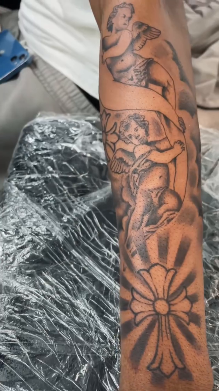 Tattoo by @rperkinstattoos — black_and_grey, realism