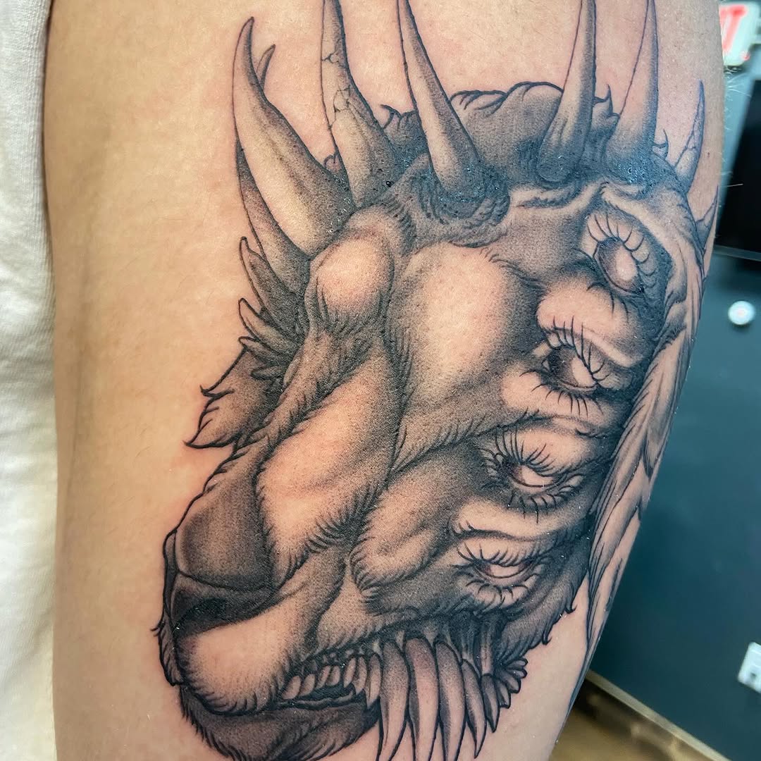Tattoo by @sladesink — dark_realism, black_and_grey