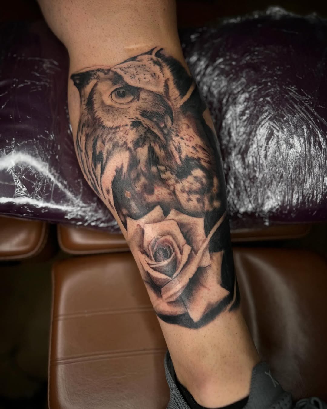 Tattoo by @panda13tattoos — realism, black_and_grey
