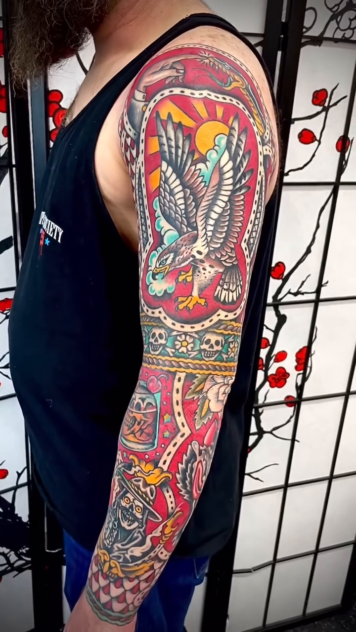 Tattoo by @chris_de_armas — american_traditional, neo_traditional