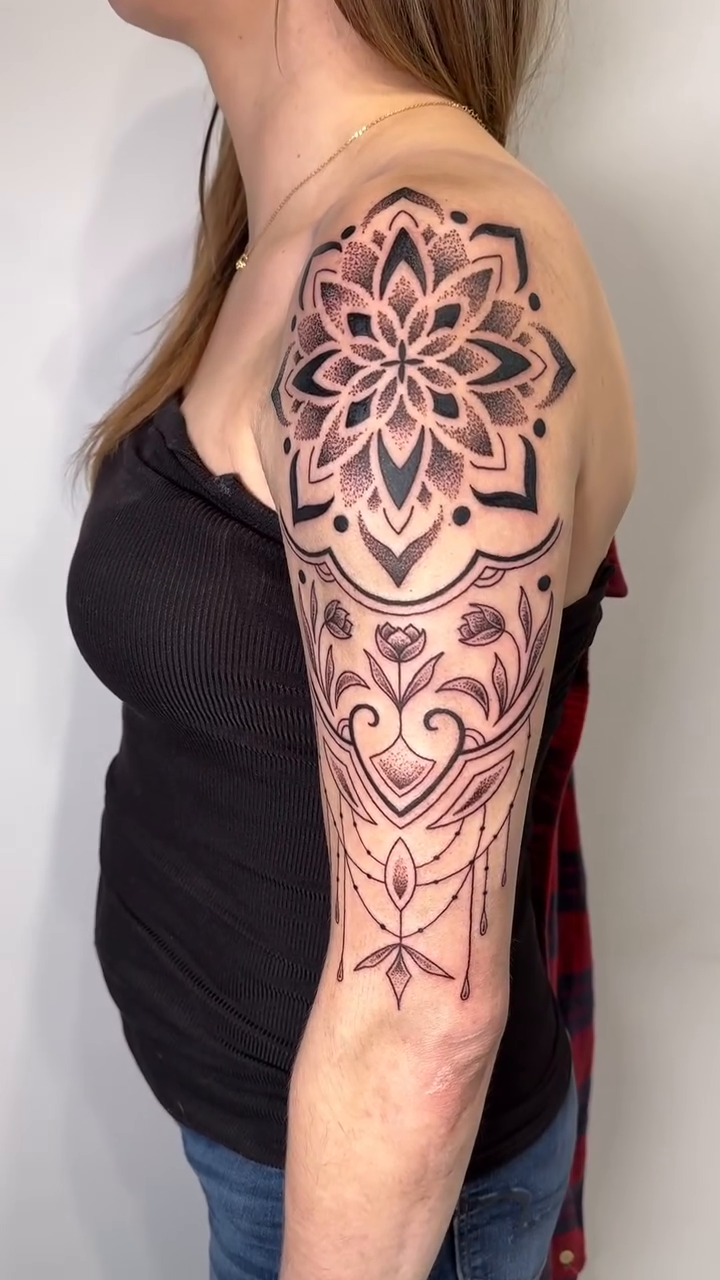 Tattoo by @ashrosetattoos — geometric, ornamental