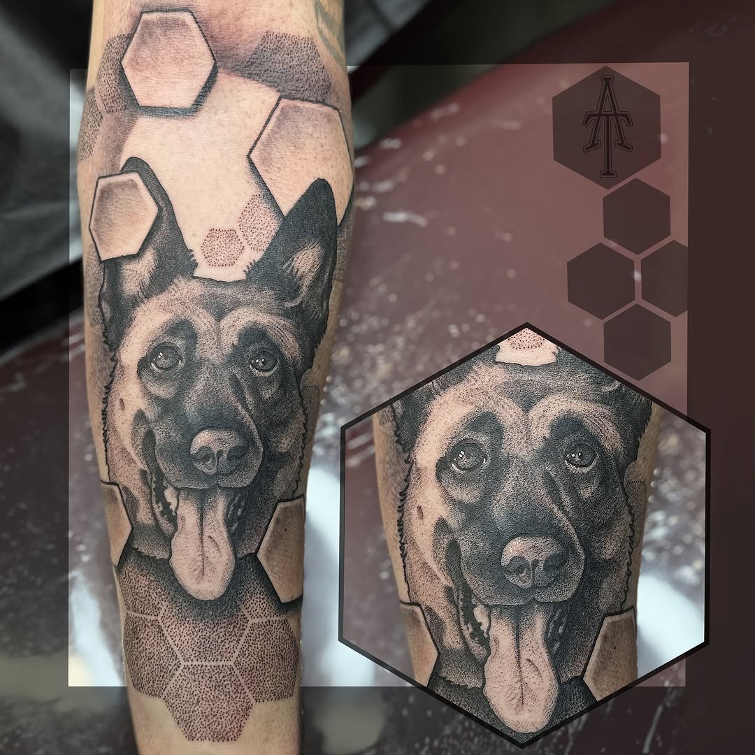 Tattoo by @chrisdobransky — realism, dotwork