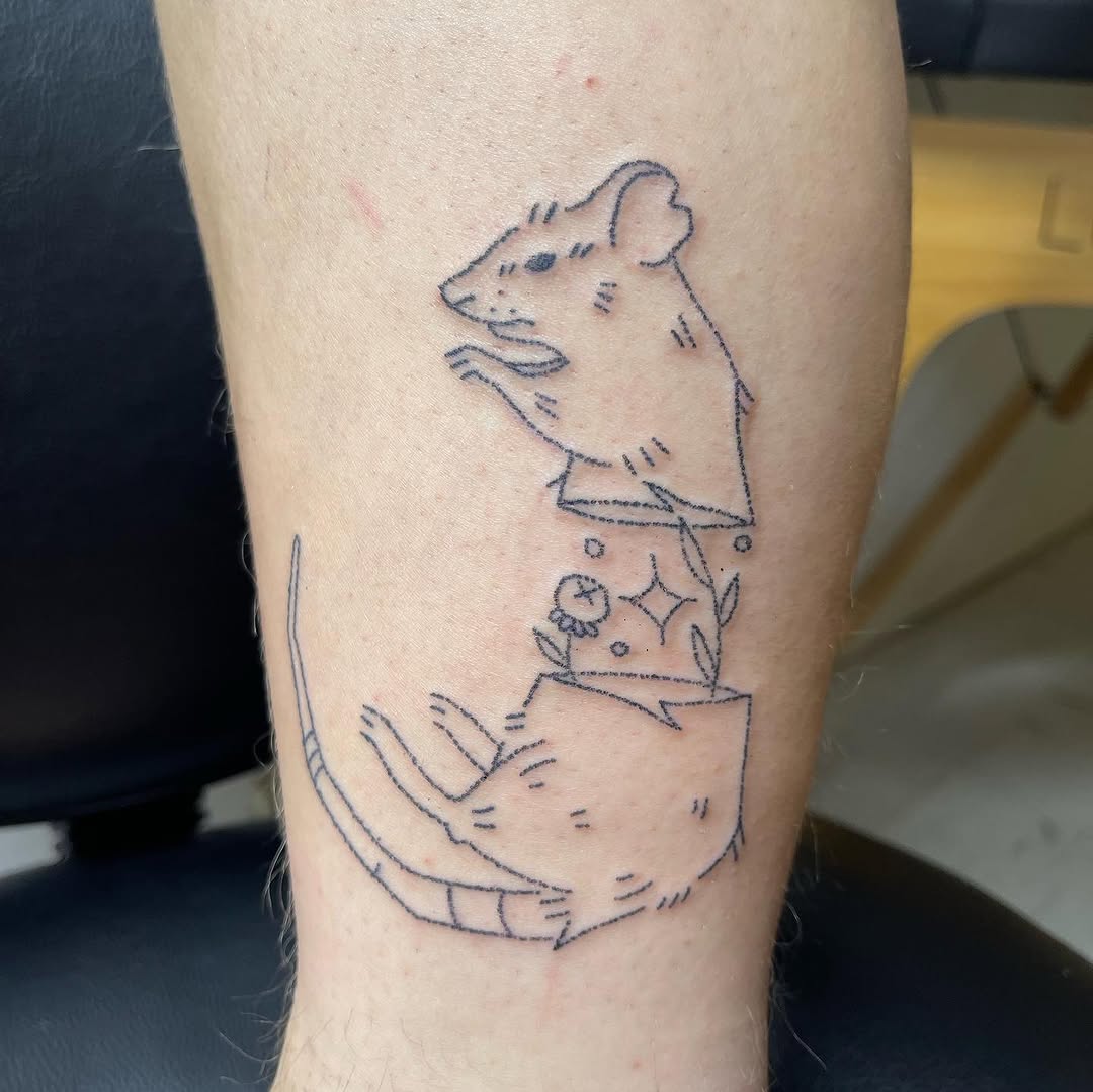 Tattoo by @rat.hearts โ fine_line, illustrative