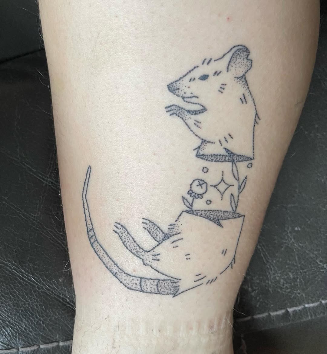 Tattoo by @rat.hearts โ dotwork, illustrative