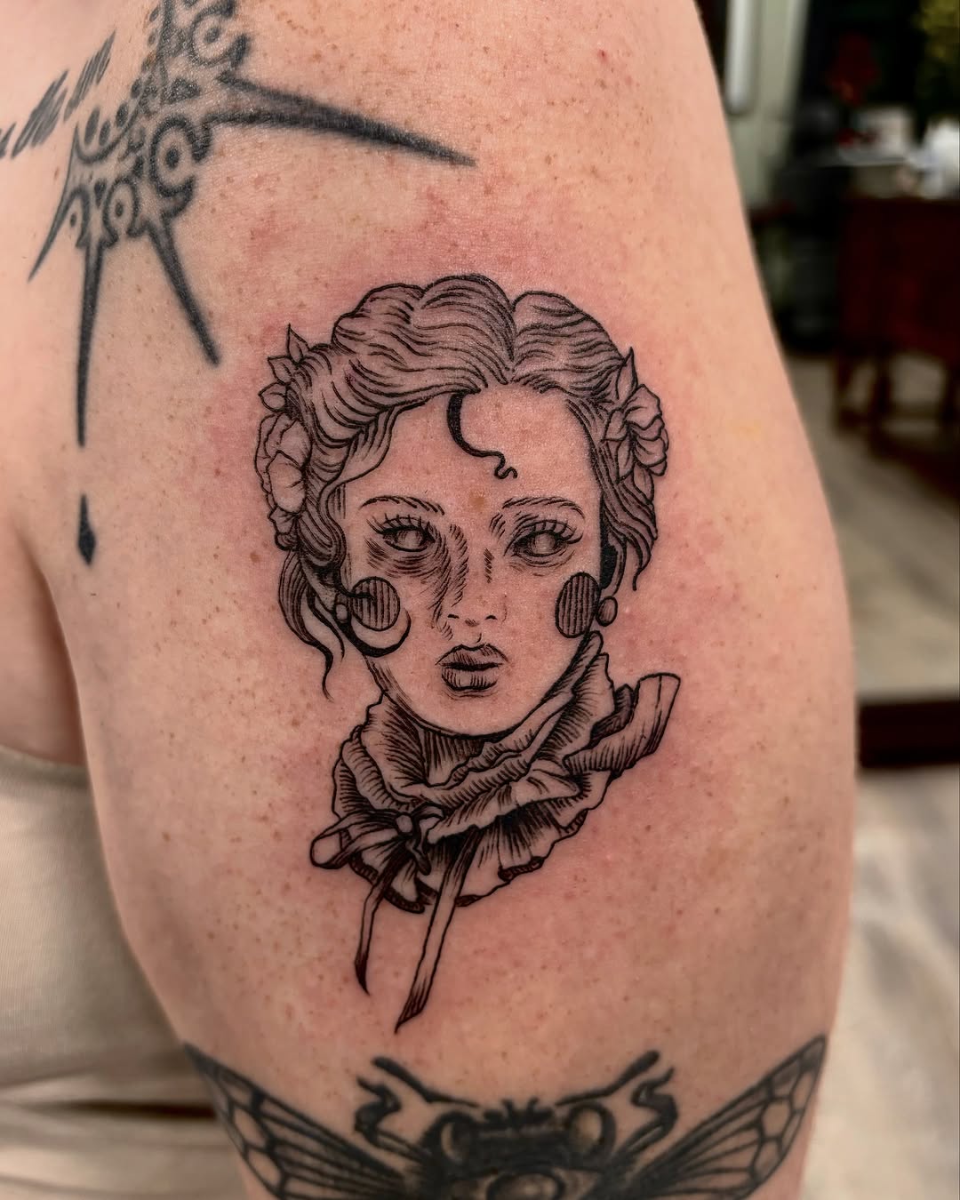 Tattoo by @sagerayink โ black_and_grey, illustrative