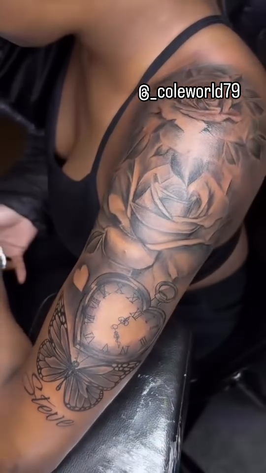Tattoo by @_coleworld79 — realism, black_and_grey
