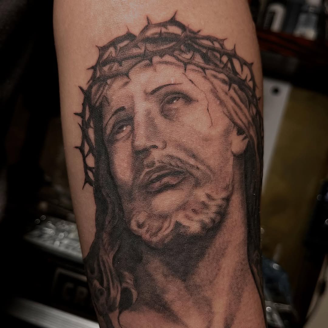 Tattoo by @adrian__tattoos — realism, black_and_grey