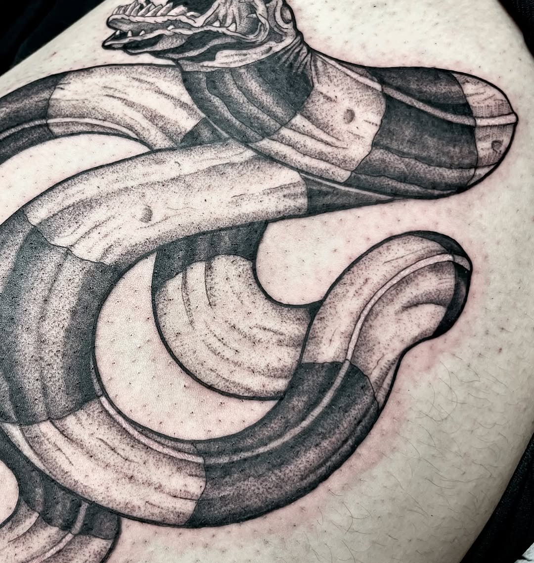 Tattoo by @anissatattoos — black_and_grey, dotwork