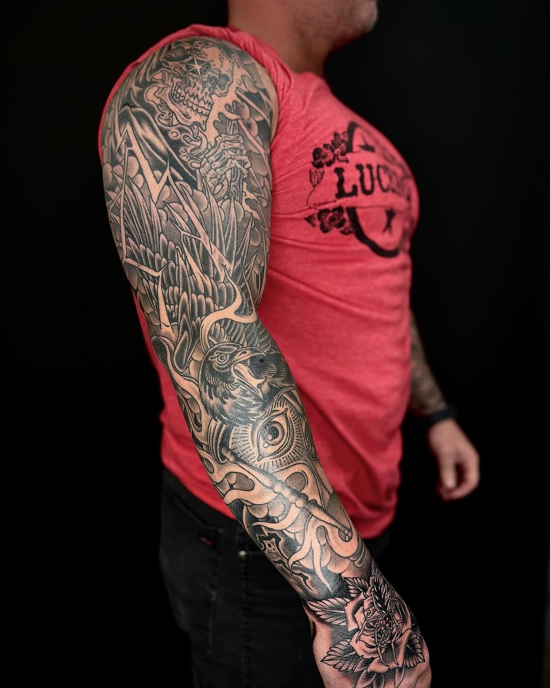 Tattoo by @cole_pittman — black_and_grey, illustrative