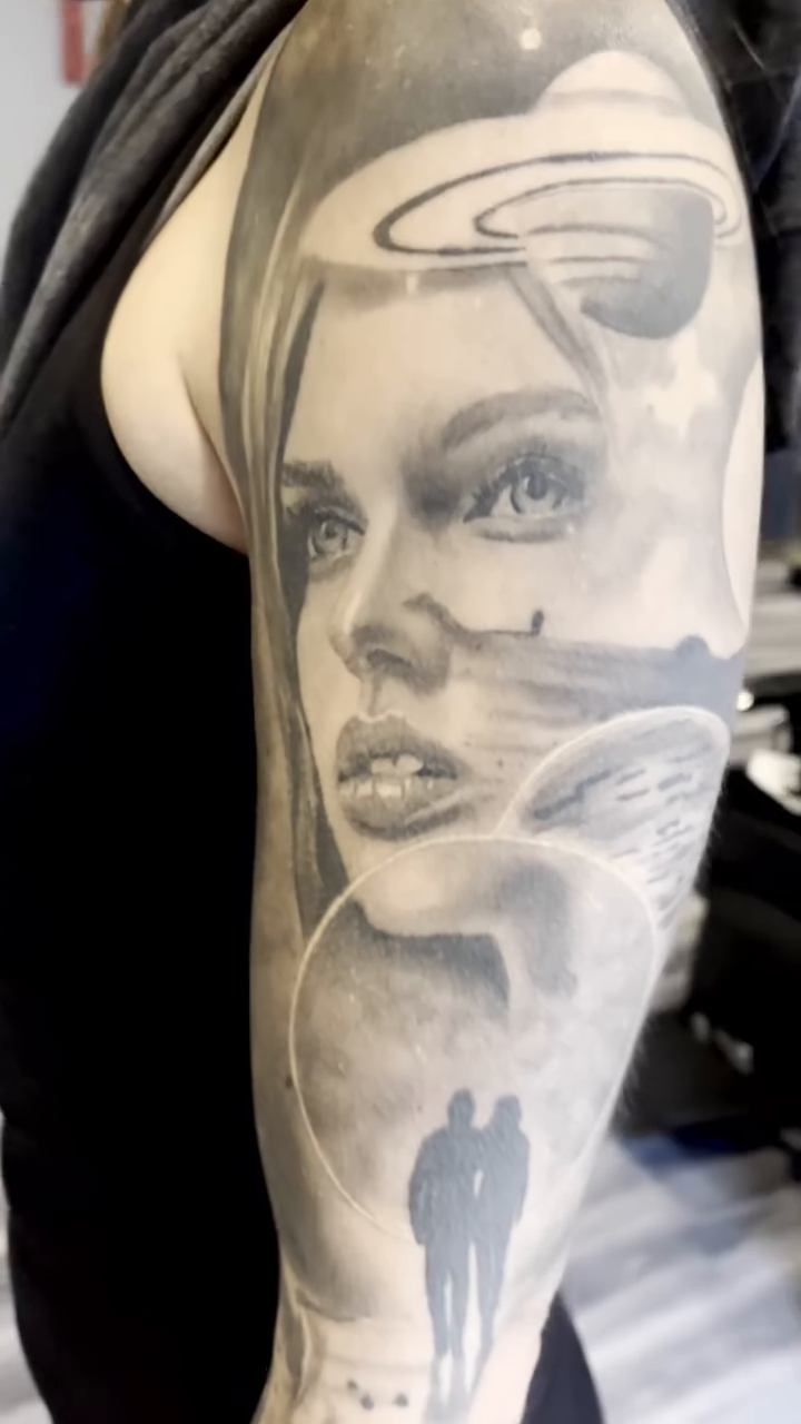 Tattoo by @tonycashtattoos — realism, black_and_grey