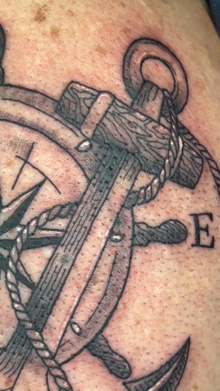 Tattoo by @catastrophepoke — black_and_grey, illustrative