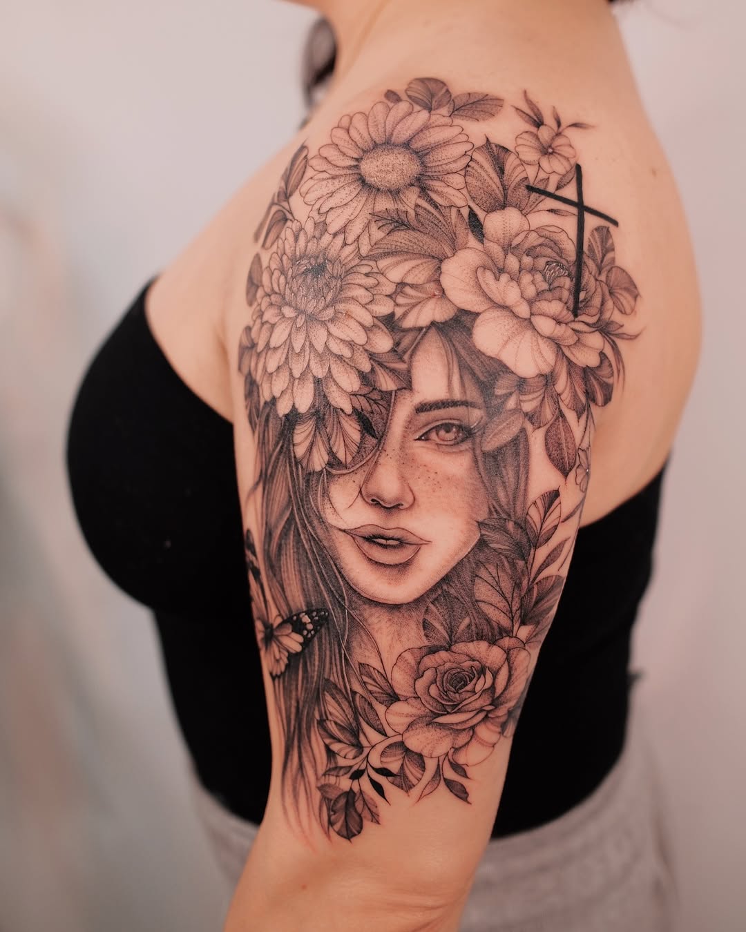 Tattoo by @sky.tattooist17 — realism, black_and_grey
