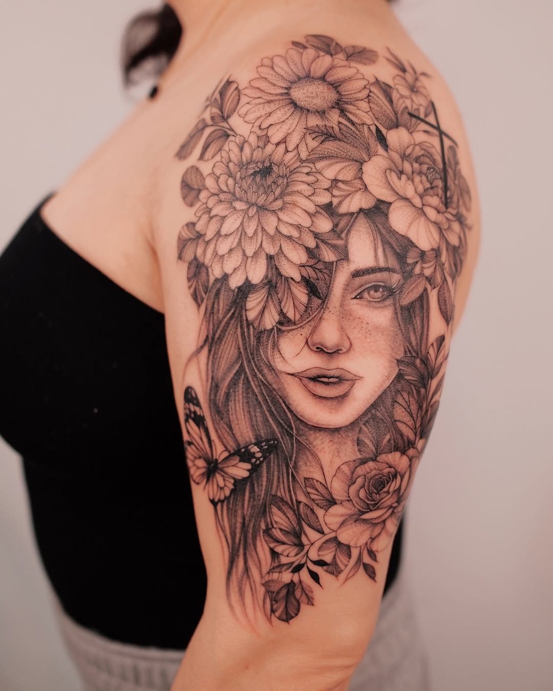 Tattoo by @sky.tattooist17 — realism, black_and_grey
