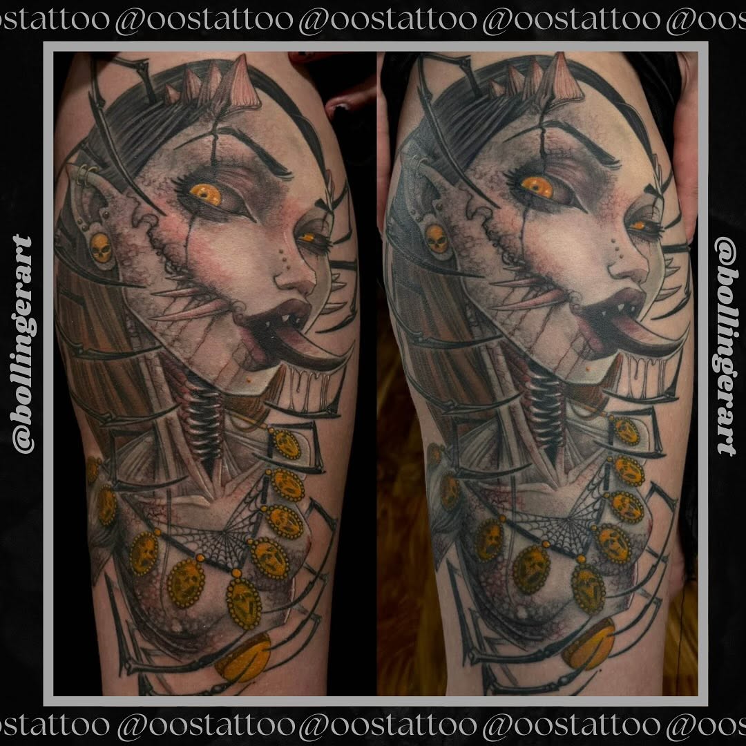 Tattoo by @bollingerart — dark_realism, black_and_grey