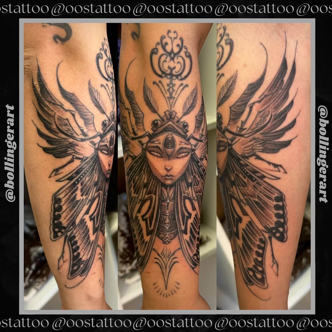 Tattoo by @bollingerart — black_and_grey, ornamental
