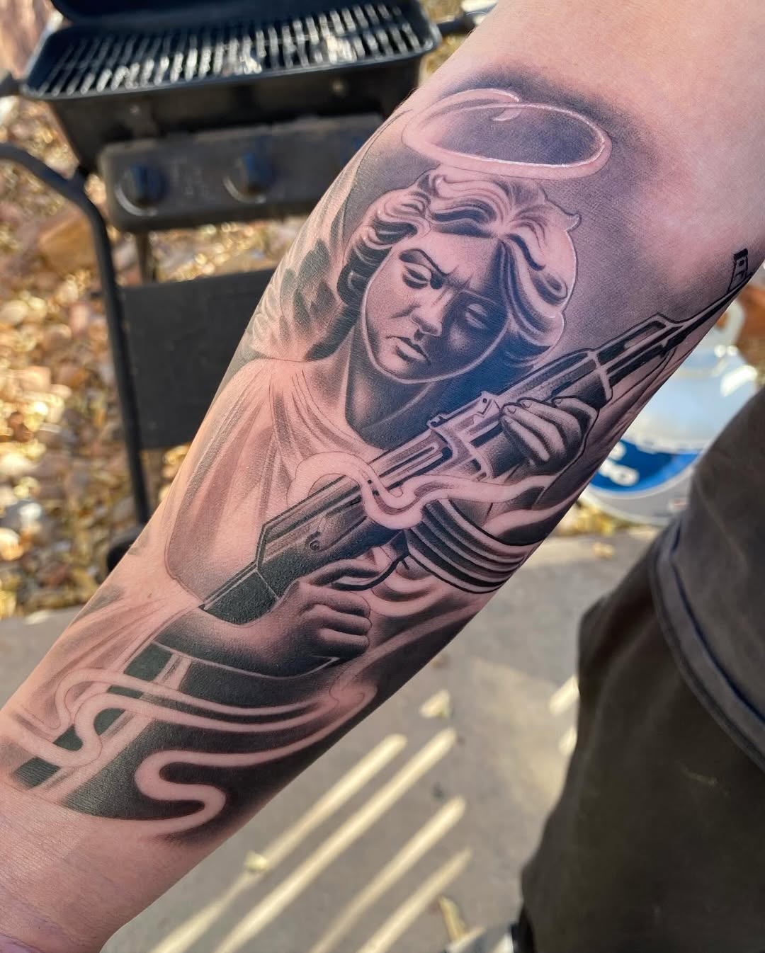 Tattoo by @eyesicktattooos — black_and_grey, realism