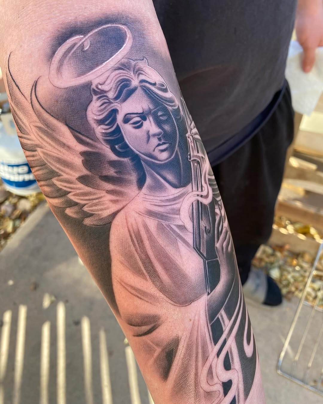 Tattoo by @eyesicktattooos — realism, black_and_grey