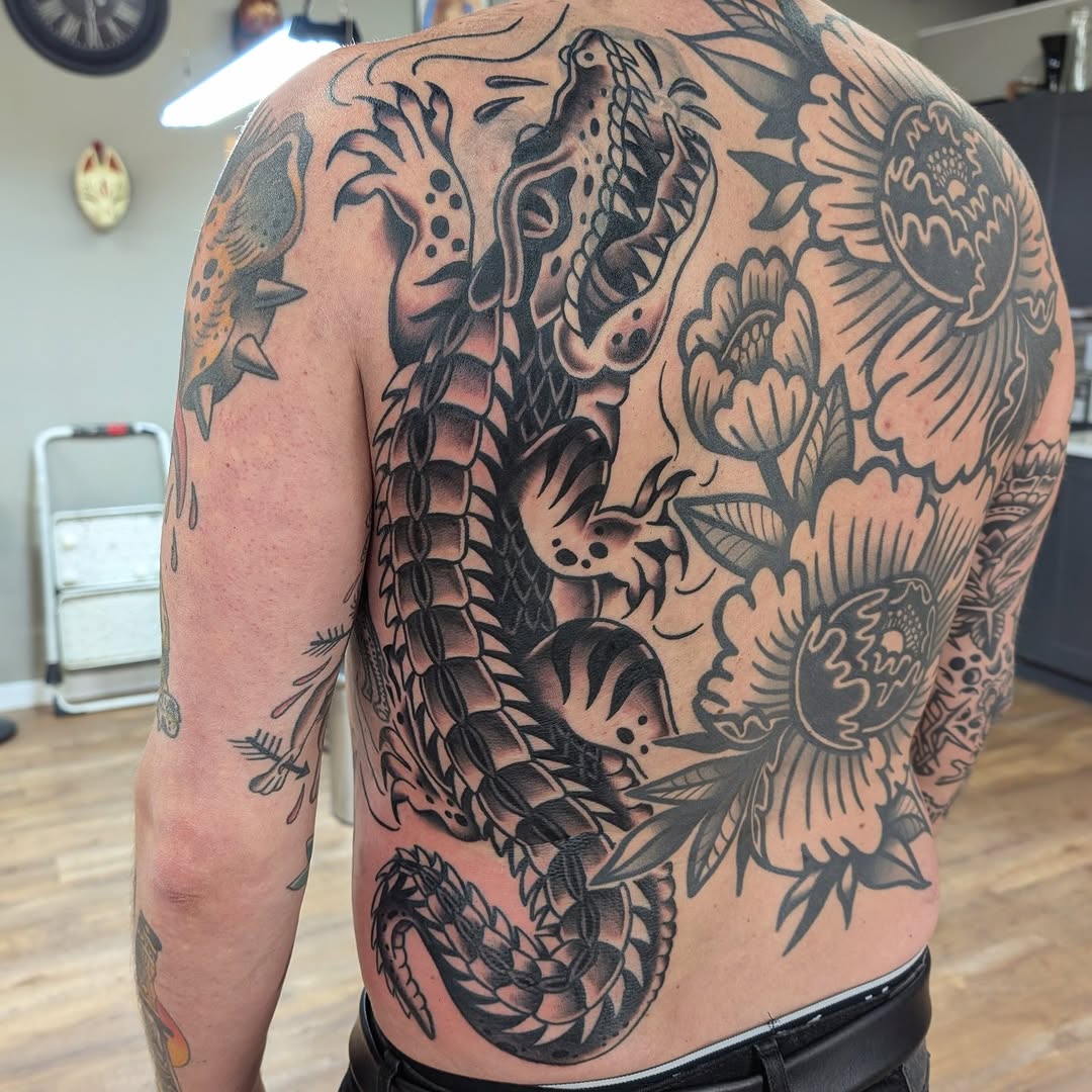 Tattoo by @sinisterspud — american_traditional, black_and_grey