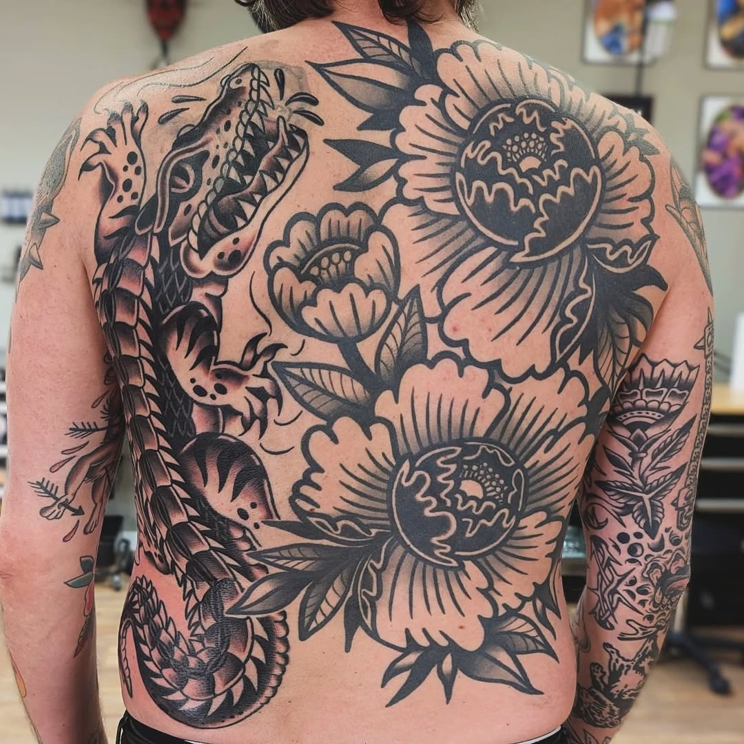 Tattoo by @sinisterspud — american_traditional, black_and_grey