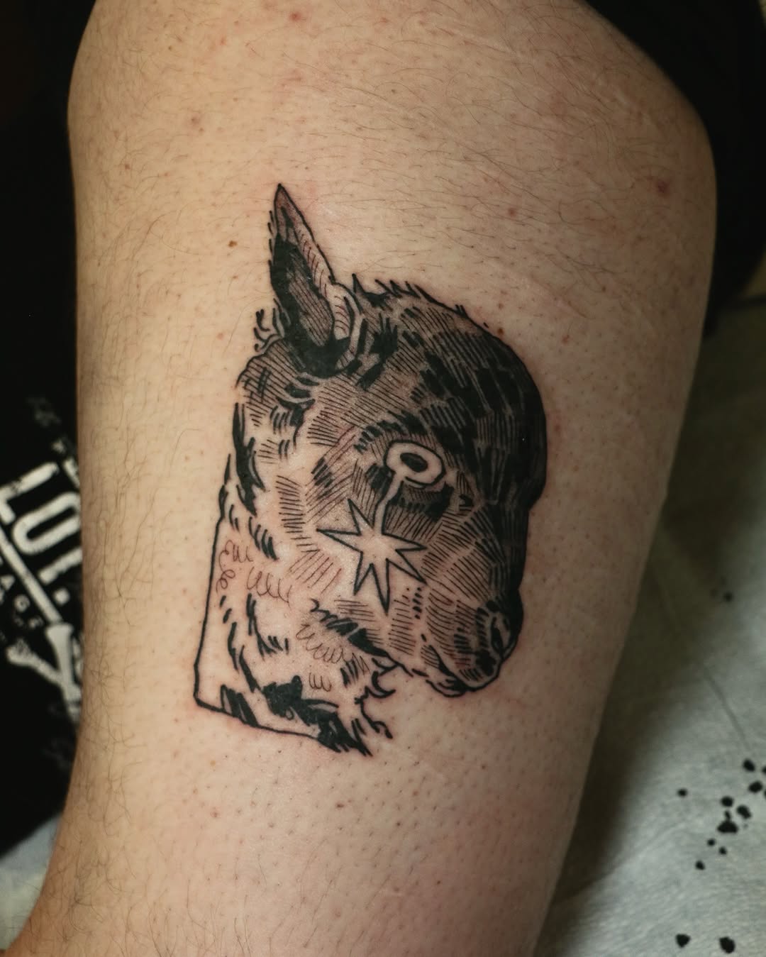 Tattoo by @baldpeaches — illustrative, black_and_grey