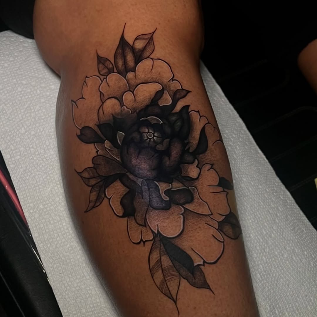 Tattoo by @lildebbie214 — black_and_grey, japanese_irezumi