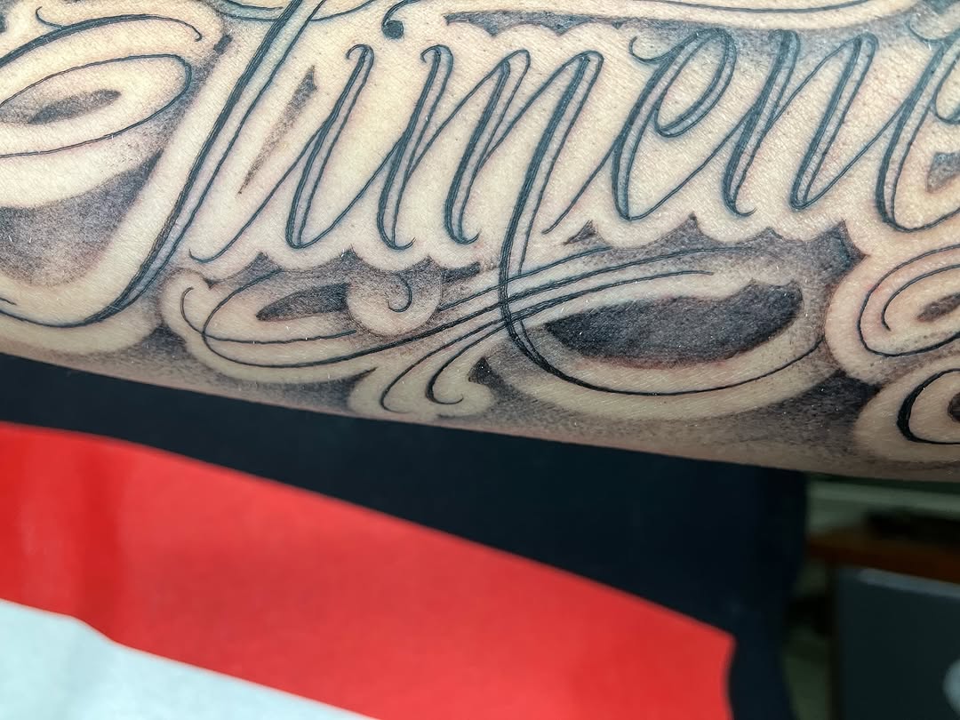 Tattoo by @que.sera8 β lettering_script, chicano