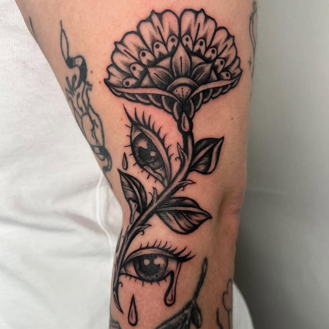 Tattoo by @dreamychristatts β illustrative, black_and_grey