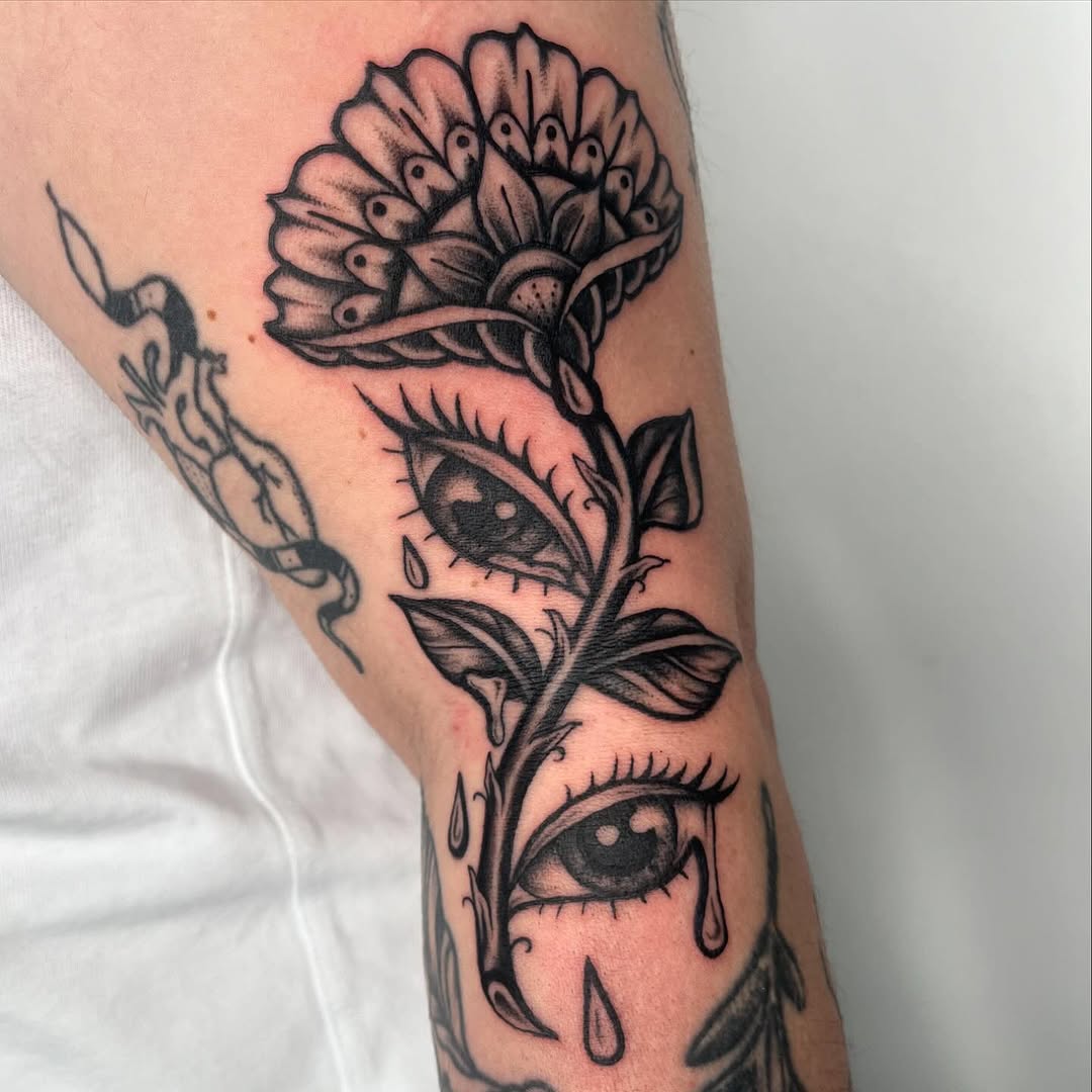 Tattoo by @dreamychristatts β illustrative, black_and_grey