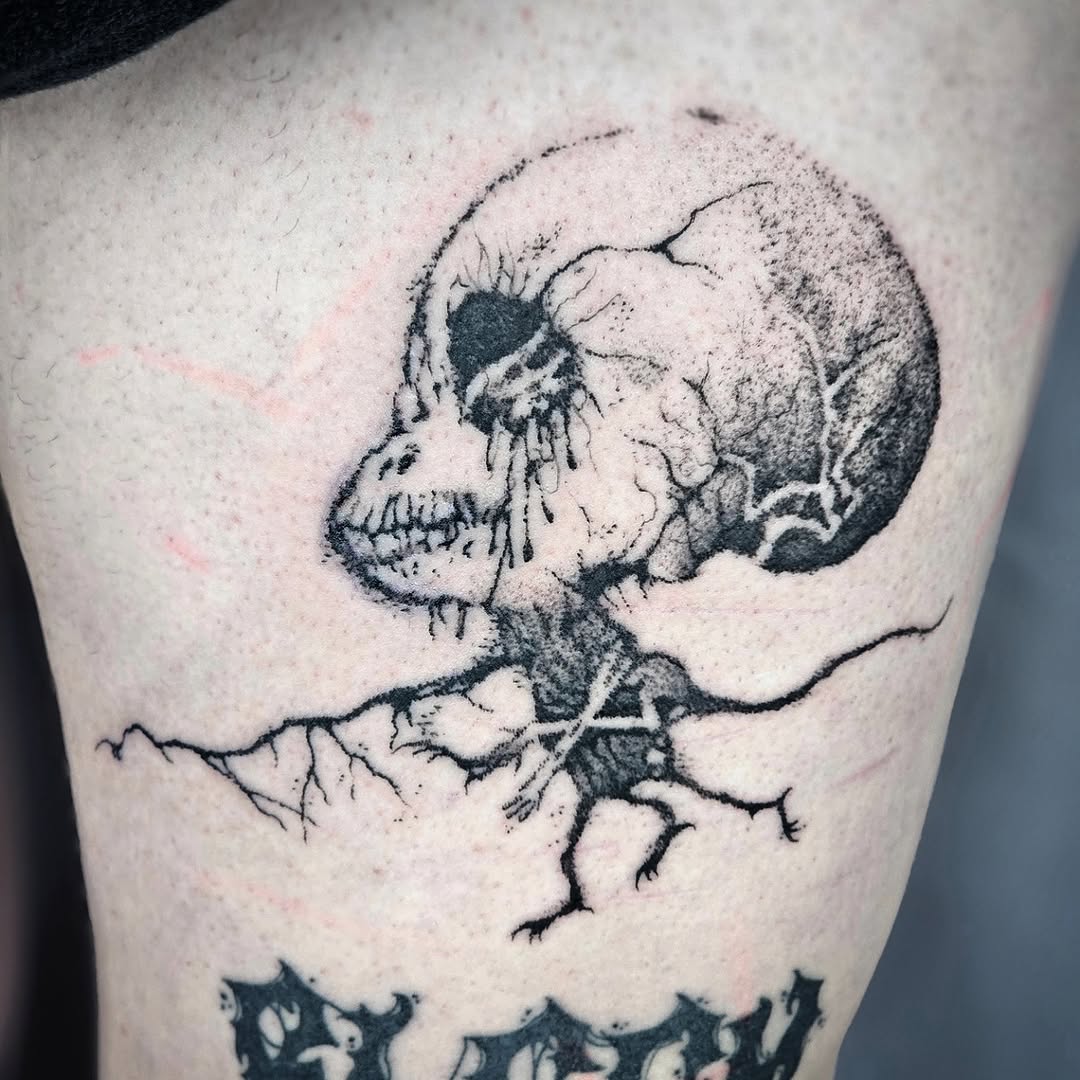 Tattoo by @emmi.alicee — blackwork, illustrative